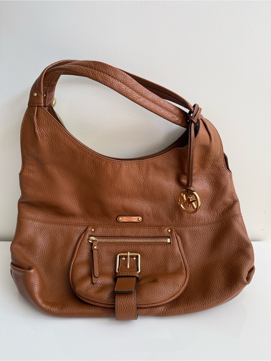 Michael Kors Handbags - Michael Kors Fulton Brown Pebbled Leather Shoulder Bag